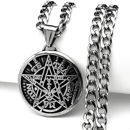 Pentagram necklace gothic - necklace,