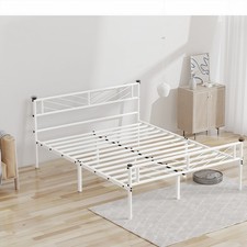 3/4.6/5FT Heavy Metal Bed Frame with Headboard and Footboard Heavy Duty Slat