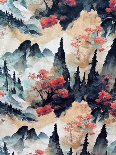 Japanese landscape velvet - japanese,