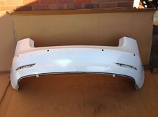 TESLA MODEL 3 REAR BUMPER WITH PARKING SENSOR HOLES WHITE 2017 - 2022,