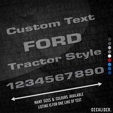 Custom Text Ford Tractor Style Sticker - Many Colours & Sizes Personalised Name