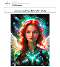 Emerald angel cross stitch - cross,