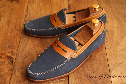 Barker blue rough out - out, suede