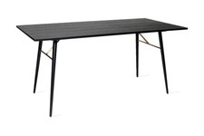 Black Oak Effect & Copper Accents Dining Table L160 x D90 x H75cm CELONA