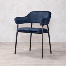 MIDNIGHT BLUE VELVET WATERPROOF COMMERCIAL RESTAURANT DINING CHAIR