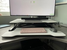 Fitueyes stand up desktop desk . White. 64 cm wide 