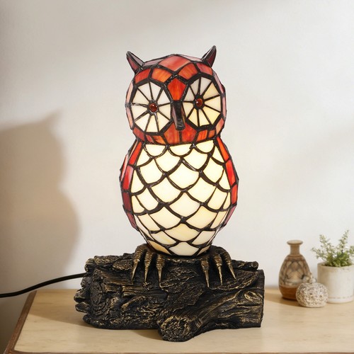 Bronze tiffany owl - shaped, desk