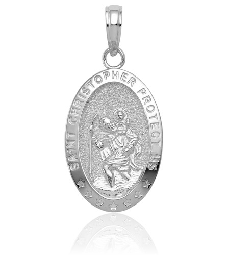 14k solid white gold large - 14k,