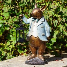 Large Pig with Lantern Ornament | Home Garden Statue Decoration Tealight Holder