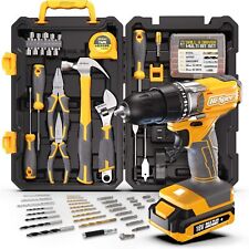 18V Cordless Power Drill Driver 81-Piece Home & Garage Tool Kit UK Good For Gift