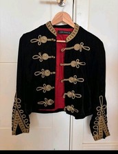 Zara Black Velvet Military