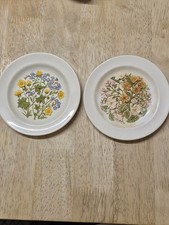 Delicate Vintage Watersmeet Studio Wall Art Ceramic Floral Plaques x 2