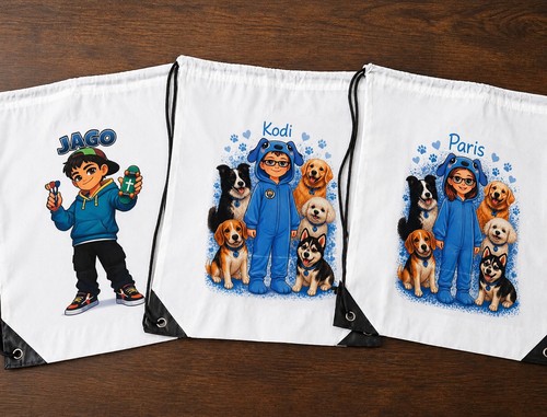 Personalised sports string bag - string,