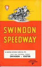 SPEEDWAY PROGRAMME - Swindon v Exeter (Daily Mail National Trophy) 1954