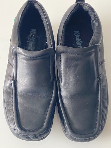 Kickers black leather slip - kickers, slip-on