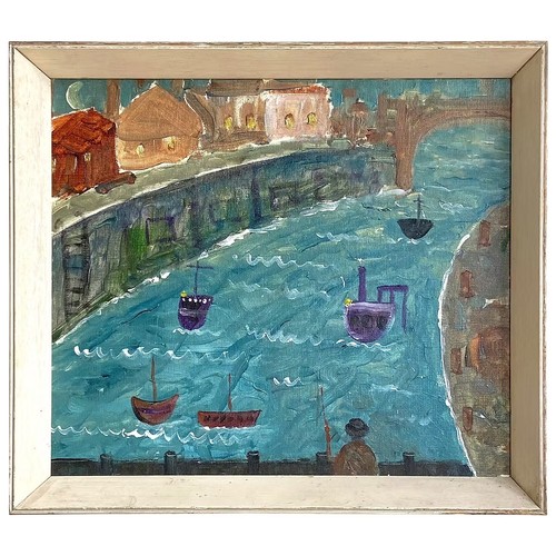 Vintage naive landscape oil - naive,