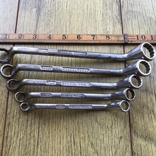 5 Vintage 1960s Gordon Tools Whitworth Ring Spanners 7/16” To 1/8"W. A