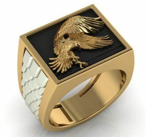 18k gold mens eagle dress - gold,