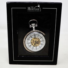 THE HERITAGE COLLECTION LOIRE SILVER PLATED POCKET WATCH SPECIAL EDITION BOXED