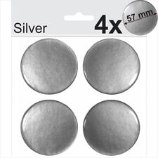 4x 57mm Silver Domed Resin Centre Cap Hub Stickers Wheel trims Caps Badge Emblem