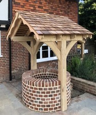 Oak garden wishing well, (no