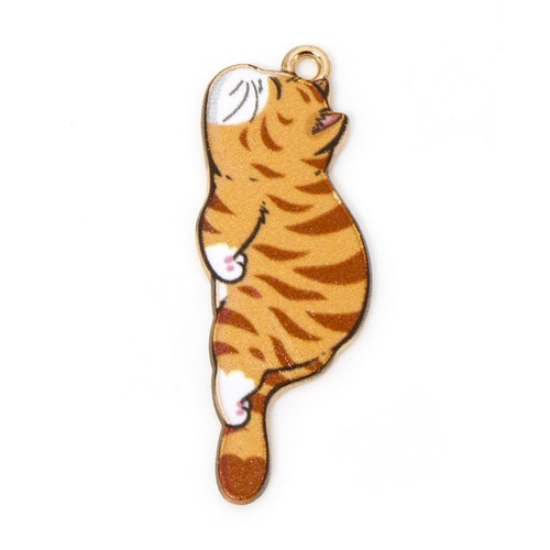Enamel cat charms ginger - enamel,
