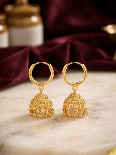 New gold plated earring indian - gold,