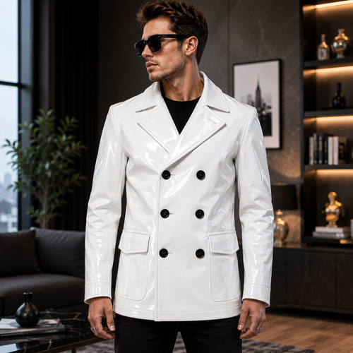 Handmade men glossy black - handmade,