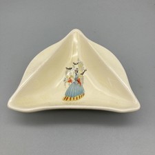 Beswick 'Happy Morn' 1950s Vintage Triangular Cream Ceramic Trinket Pin Dish