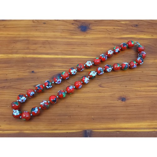 Vintage chinese red cloisonne - vintage,