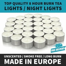 Wax Tea Light Candles, 8 Hour
