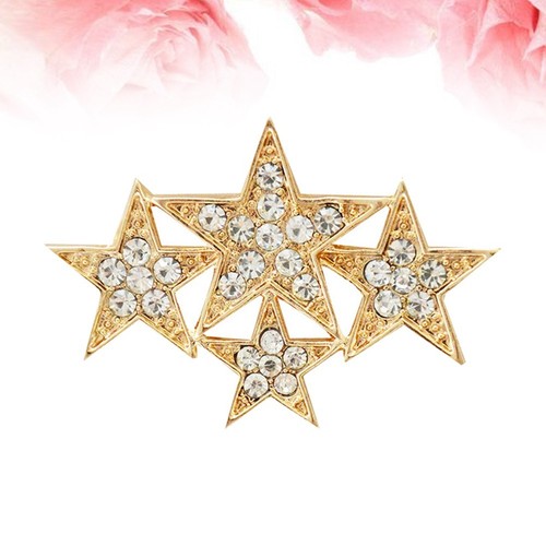 Golden star lapel pin - golden,