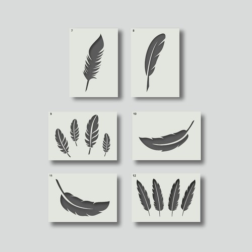 Feather stencils for - stencils,