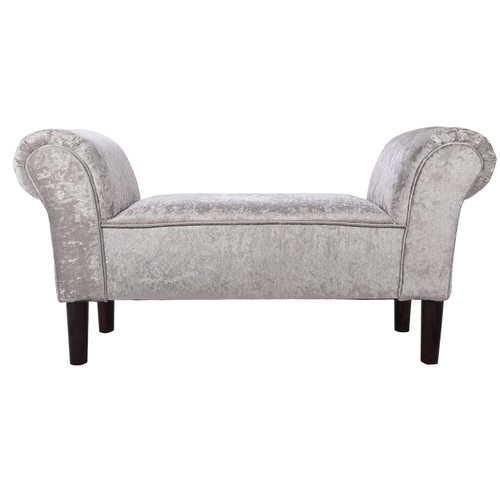 Crushed velvet fabric ottoman - crushed,