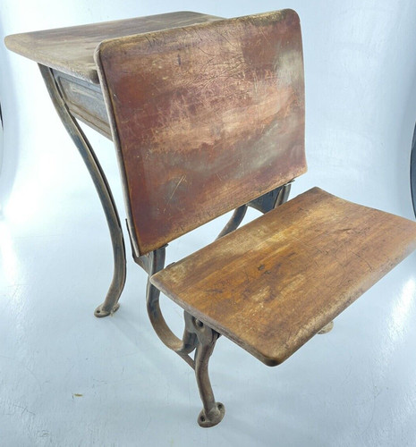 Vintage antique school desk - vintage,