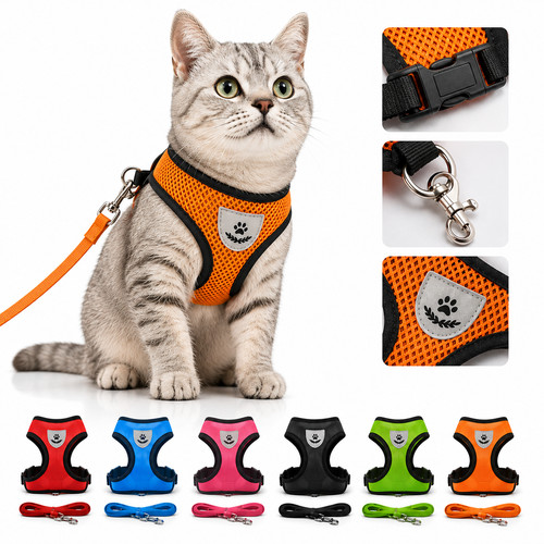 Pet cat harness vest walking - cat,