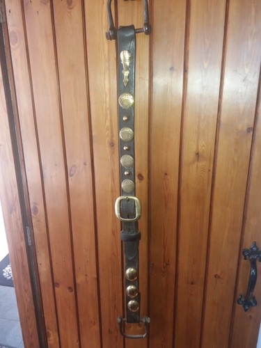 Antique horse brass strap with