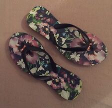 Ted Baker Aalo Entangled Enchantment Womens Floral Flip Flops Black Size 4 NEW**