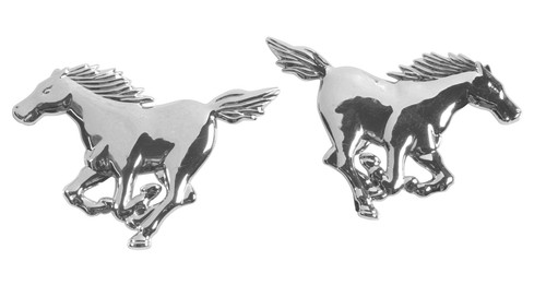 Chrome emblem horses - 3d,
