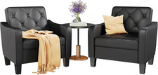 Black Leather Accent Chairs