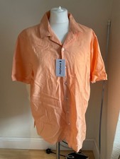 Everyday  Men's  Shirt BNWT  linen rich blend  Orange SS Large BNWT