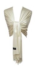 New Pashmina Shawl Bridal Scarf Silky Feel Bridesmaid Gift Day To Evening Cream
