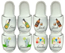Personalised Spa Slippers prosecco gin mojito whiskey gift cocktail best friend
