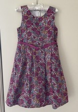 Strawberry Faire Designer  Party Dress. 7-8 Years. Floral, Sleeveless, Belted.