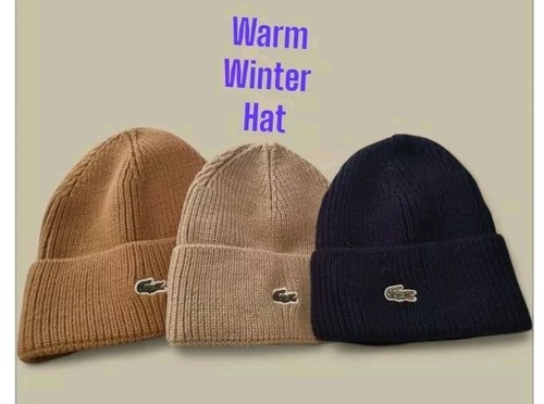 Lacoste warm winter hat black - ,