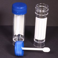 30ml Sample Urine Stool Specimen Bottle Container Jar - Label Spoon Screw Top