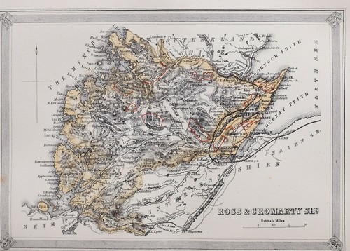 1868 scottish map ross - map,