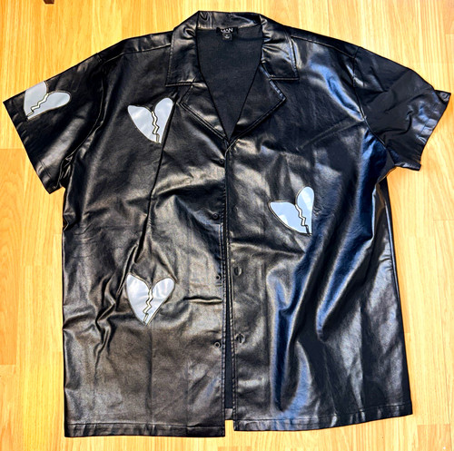 Y2k style men black faux - y2k,