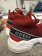 GUESS Red and White Sock Slip On Shoes with Laces / Size UK 7