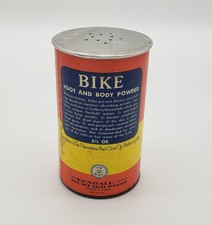 Vintage BIKE Foot & Body Powder Cardboard Tin EMPTY PROP Kendall Co Made in USA